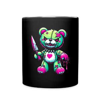 Pastel Goth Ours en peluche Horreur Effrayant - Mug uni - noir - Devant