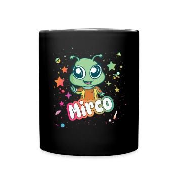 MIRCO - Beautiful boy name with cute alien - Full Colour Mug - black - Front