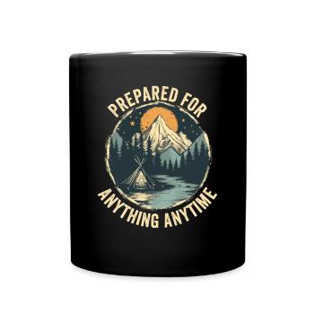 Bushcrafting Outdoor Prepared For Anything Anytime - Full Colour Mug - black - Front