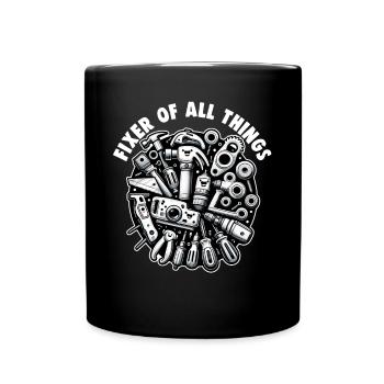 Handyman Papa Fixer Of All Things DIY - Full Colour Mug - black - Front