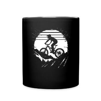 Mountainbiking Skizze - Tasse einfarbig - Schwarz - Vorne