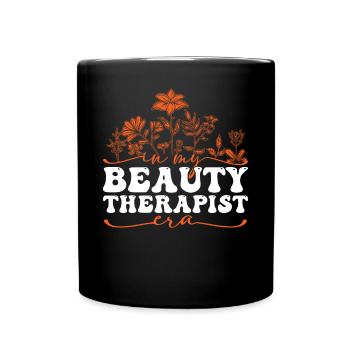 In My Beauty Therapist Era Blumenmotiv - Tasse einfarbig - Schwarz - Vorne