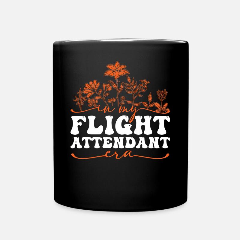 In My Flight Attendant Ära Blumen - Tasse einfarbig - Schwarz