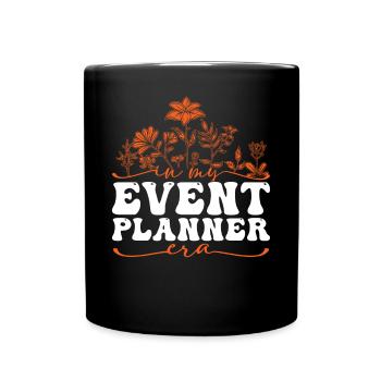 In My Event Planner Era Blumenmotiv - Tasse einfarbig - Schwarz - Vorne