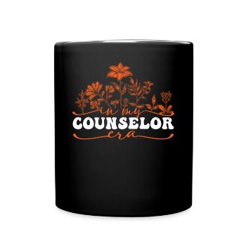 In My Counselor Era Blumenmotiv - Tasse einfarbig - Schwarz - Vorne