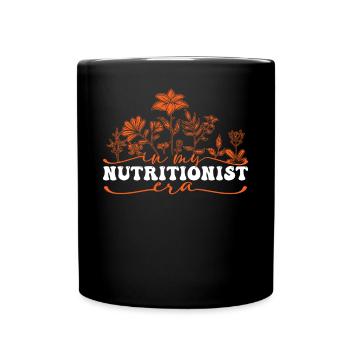 À l’époque de ma nutritionniste avec des fleurs - Mug uni - noir - Devant
