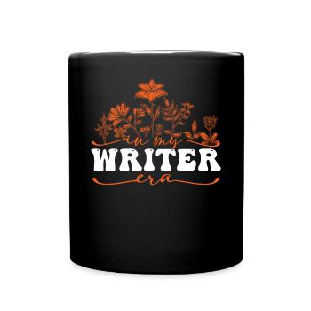 In My Writer Era Floral Motif Lettering - Full Colour Mug - black - Front