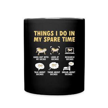 Leopard Gecko Reptile Pet Gecko - Full Colour Mug - black - Front