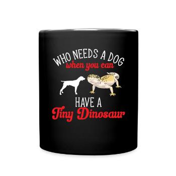 Leopardgecko Reptil Haustier Gecko - Tasse einfarbig - Schwarz - Vorne