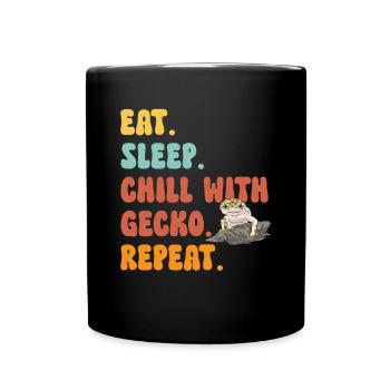 Leopard Gecko Reptile Pet Gecko - Full Colour Mug - black - Front