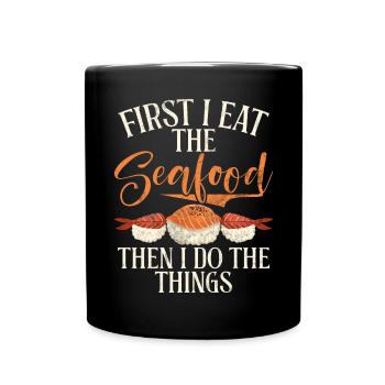 Seafood Lover Gift - Full Colour Mug - black - Front