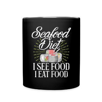 Seafood Lover Gift - Full Colour Mug - black - Front
