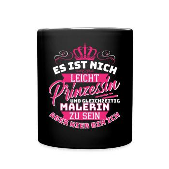 Princess & painter, here I am! Cool - Full Colour Mug - black - Front
