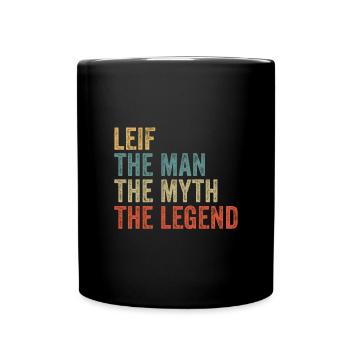 Leif the man the myth - Tasse einfarbig - Schwarz - Vorne