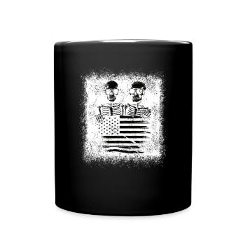 Skeleton American flag design - Full Colour Mug - black - Front