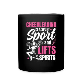 Cheerleading a Sport Tumbles and Lifts Spirits - Tasse einfarbig - Schwarz - Vorne