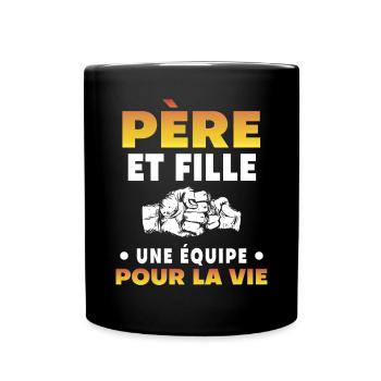 Father and daughter team point kick - Full Colour Mug - black - Front