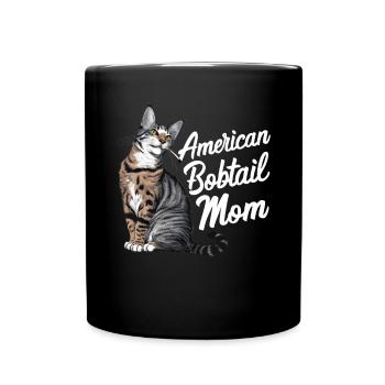Katze American Bobtail Geschenk - Tasse einfarbig - Schwarz - Vorne