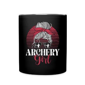 Tir à l’arc Chasse à l’arc Filles Chasse à la flèche - Mug uni - noir - Devant