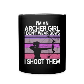 Tir à l’arc Chasse à l’arc Filles Chasse à la flèche - Mug uni - noir - Devant