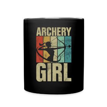Tir à l’arc Chasse à l’arc Filles Chasse à la flèche - Mug uni - noir - Devant