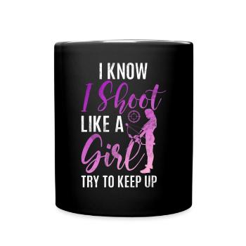 Tir à l’arc Chasse à l’arc Filles Chasse à la flèche - Mug uni - noir - Devant
