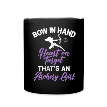Tir à l’arc Chasse à l’arc Filles Chasse à la flèche - Mug uni - noir - Devant