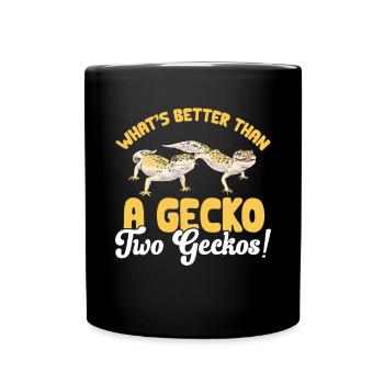 Leopard Gecko Reptile Pet Gecko - Full Colour Mug - black - Front