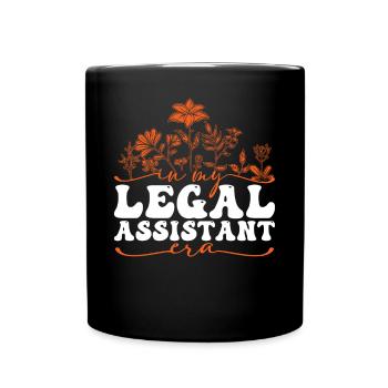 À l’époque de mon assistant juridique Design floral - Mug uni - noir - Devant