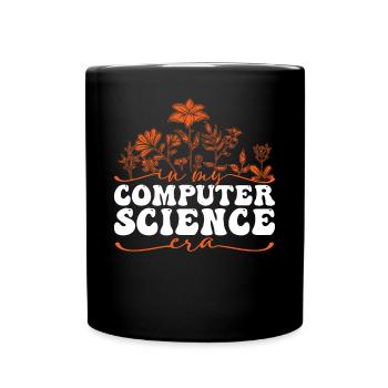 In My Computer Science Era With Flowers - Full Colour Mug - black - Front