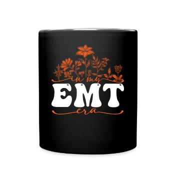 In My EMT Era Mit Blumenmotiv - Tasse einfarbig - Schwarz - Vorne