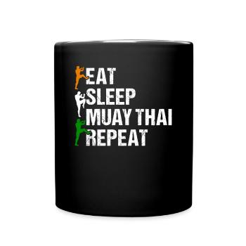 Manger du sommeil Muay Thai Repeat - Muay Thai Boxing Muay - Mug uni - noir - Devant