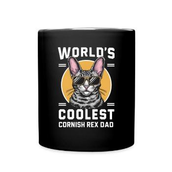 Katze Cornish Rex Geschenk - Tasse einfarbig - Schwarz - Vorne