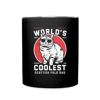 Katze Scottish Fold Geschenk - Tasse einfarbig - Schwarz - Vorne