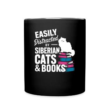 Katze Sibirische Geschenk - Tasse einfarbig - Schwarz - Vorne