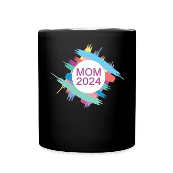 Mom 2024 Ich Werde Mama Neue Mutter Babyparty 24 - Tasse einfarbig - Schwarz - Vorne