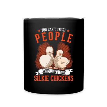Silk Chicken Gift Silkie Chicken Silkie Chicken - Full Colour Mug - black - Front