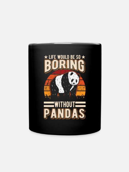 Panda Liebhaber Pandabär Geschenk - Tasse einfarbig - Schwarz