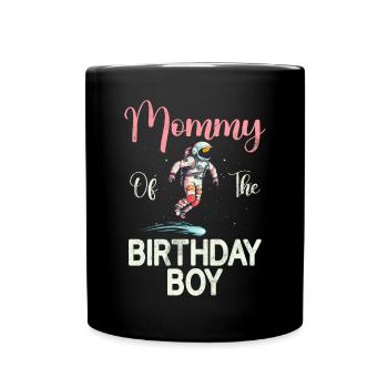 Birthday Girl's Mother Space Astronauts - Full Colour Mug - black - Front