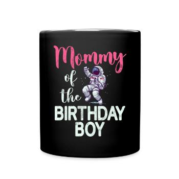 Astronautes de l’espace de la mère de la fille d’anniversaire - Mug uni - noir - Devant