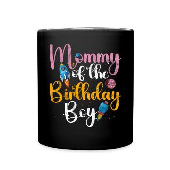 Birthday Girl's Mother Space Astronauts - Full Colour Mug - black - Front