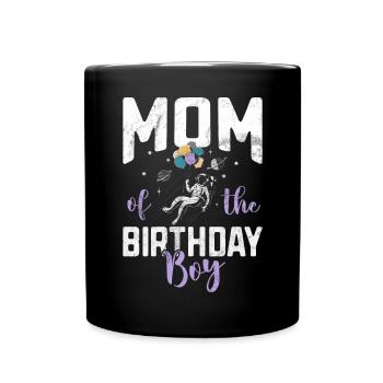 Astronautes de l’espace de la mère de la fille d’anniversaire - Mug uni - noir - Devant