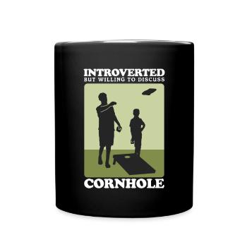 Cornhole Player Blind Hole Sac de haricots cadeau - Mug uni - noir - Devant