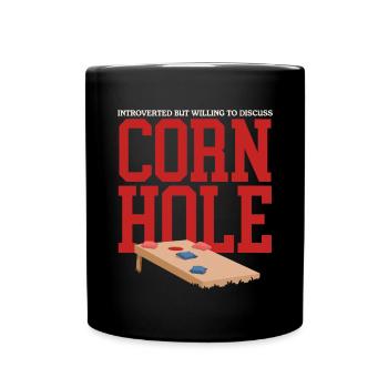Joueur de cornhole | Cadeau de sac de haricots à trou aveugle - Mug uni - noir - Devant