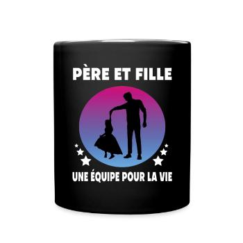 papa père et fille rétro vintage - Mug uni - noir - Devant
