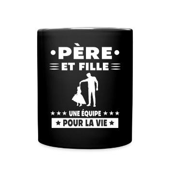 Vintage Dad Father and Daughter - Full Colour Mug - black - Front