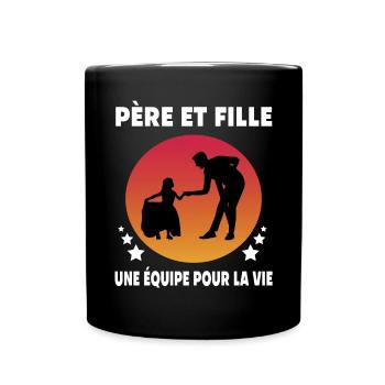 Dad Father and Daughter Vintage Humor Father - Full Colour Mug - black - Front
