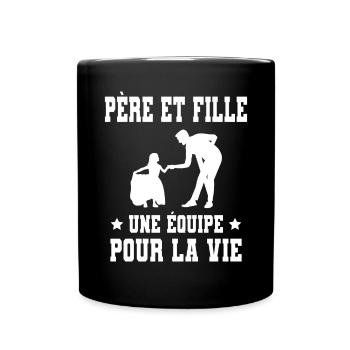Dad Father and Daughter Team for Life Father - Full Colour Mug - black - Front