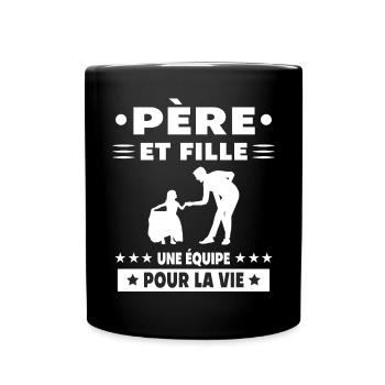 Vintage Vater Vater und Tochter Vater - Tasse einfarbig - Schwarz - Vorne