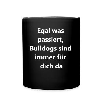 Bulldog-Geschenk - Tasse einfarbig - Schwarz - Vorne